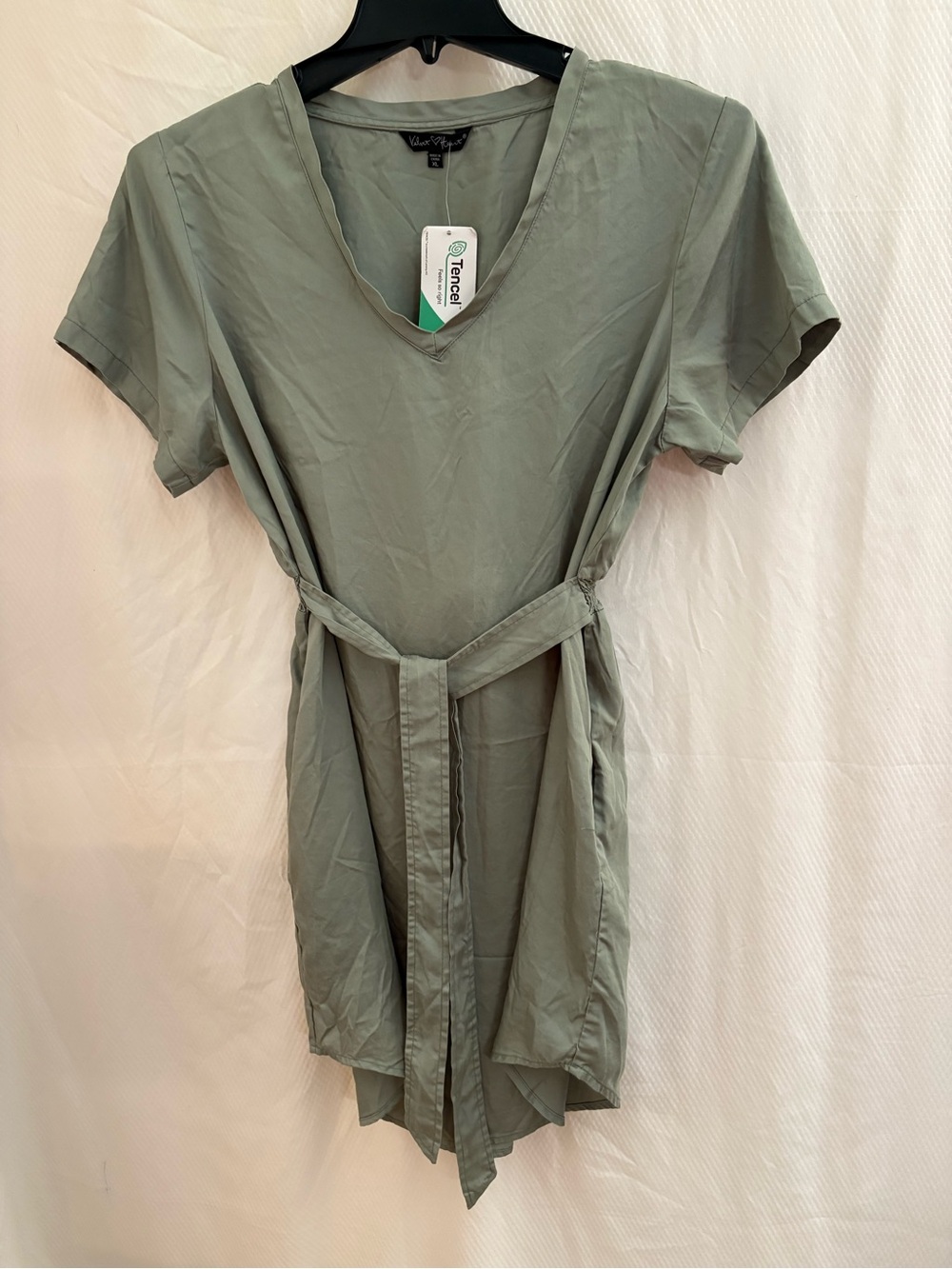 Velvet Heart Varia Sage Green V-Neck Tie-Waist Tunic Dress XL NWT’s